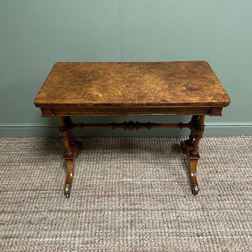 STUNNING WALNUT ANTIQUE VICTORIAN CARD TABLE GAMES TABLE - ADDITIONAL PHOTO 1