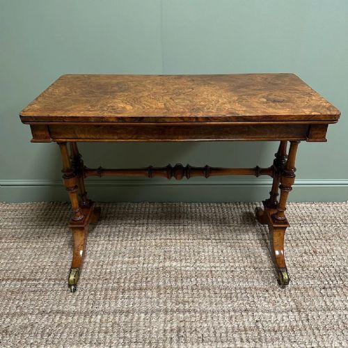 STUNNING WALNUT ANTIQUE VICTORIAN CARD TABLE GAMES TABLE - ADDITIONAL PHOTO 2