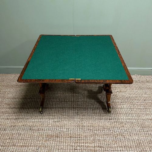 STUNNING WALNUT ANTIQUE VICTORIAN CARD TABLE GAMES TABLE - ADDITIONAL PHOTO 4