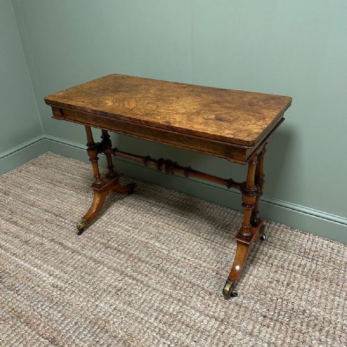 STUNNING WALNUT ANTIQUE VICTORIAN CARD TABLE GAMES TABLE - ADDITIONAL PHOTO 9