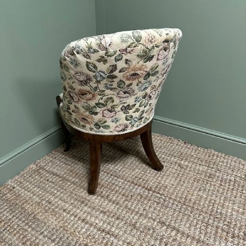 SMALL UPHOLSTERED VICTORIAN ANTIQUE CHAIR - ADDITIONAL PHOTO 2