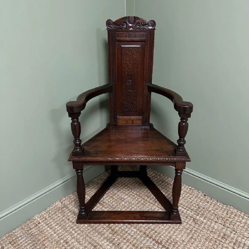 UNUSUAL VICTORIAN OAK ANTIQUE CHAIR STAMPED GENVA 1895 - ADDITIONAL PHOTO 1
