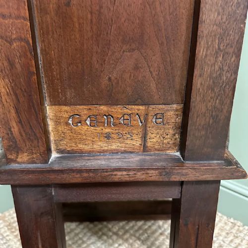 UNUSUAL VICTORIAN OAK ANTIQUE CHAIR STAMPED GENVA 1895 - ADDITIONAL PHOTO 4