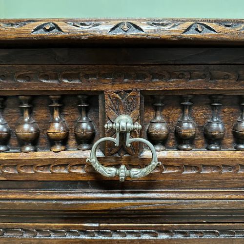 SPECTACULAR ANTIQUE VICTORIAN OAK CHEST OF DRAWERS - ADDITIONAL PHOTO 2