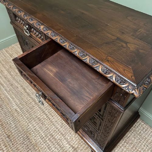 SPECTACULAR ANTIQUE VICTORIAN OAK CHEST OF DRAWERS - ADDITIONAL PHOTO 6