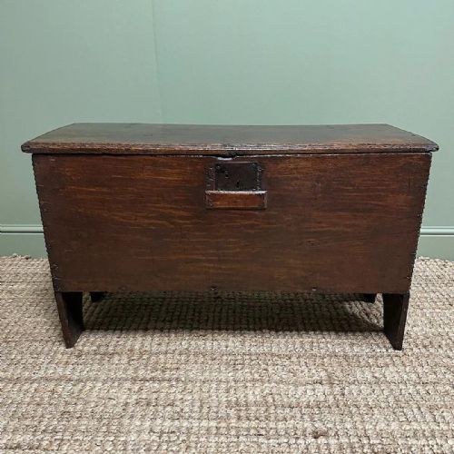 superb period oak antique six plank coffer - CATEGORY: ANTIQUE CHESTS - DATED GEORGIAN