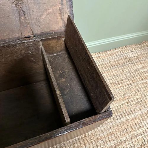 SUPERB PERIOD OAK ANTIQUE SIX PLANK COFFER - ADDITIONAL PHOTO 1