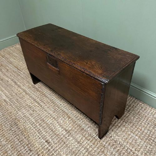 SUPERB PERIOD OAK ANTIQUE SIX PLANK COFFER - ADDITIONAL PHOTO 3