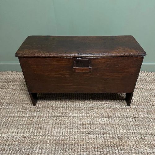 SUPERB PERIOD OAK ANTIQUE SIX PLANK COFFER - ADDITIONAL PHOTO 6
