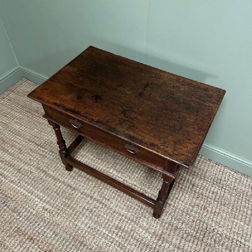 QUALITY ANTIQUE GEORGIAN OAK SIDE TABLE - ADDITIONAL PHOTO 3