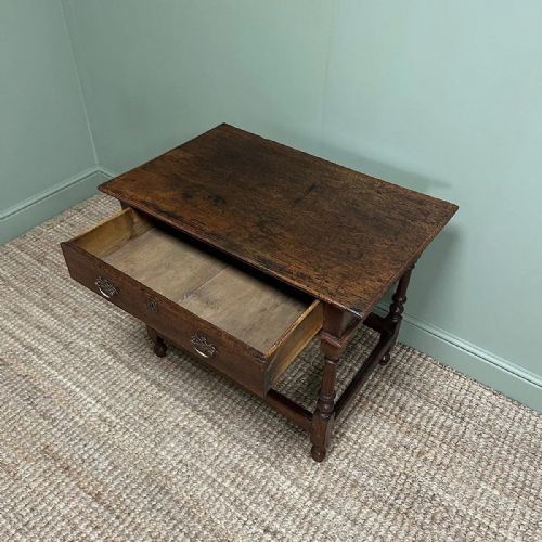 QUALITY ANTIQUE GEORGIAN OAK SIDE TABLE - ADDITIONAL PHOTO 4