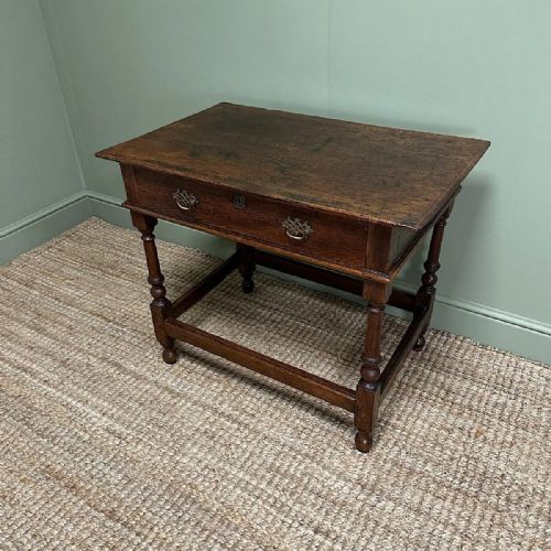 QUALITY ANTIQUE GEORGIAN OAK SIDE TABLE - ADDITIONAL PHOTO 5