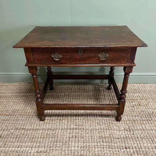 QUALITY ANTIQUE GEORGIAN OAK SIDE TABLE - ADDITIONAL PHOTO 6