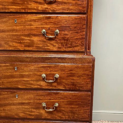 SPECTACULAR MAHOGANY ANTIQUE GEORGIAN CHEST ON CHEST TALL BOY - ADDITIONAL PHOTO 2