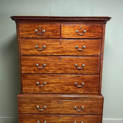 SPECTACULAR MAHOGANY ANTIQUE GEORGIAN CHEST ON CHEST TALL BOY - ADDITIONAL PHOTO 4