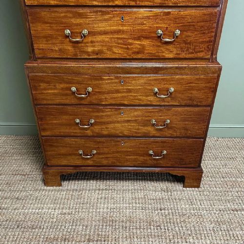 SPECTACULAR MAHOGANY ANTIQUE GEORGIAN CHEST ON CHEST TALL BOY - ADDITIONAL PHOTO 5