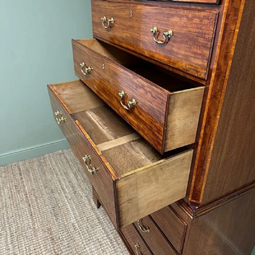 SPECTACULAR MAHOGANY ANTIQUE GEORGIAN CHEST ON CHEST TALL BOY - ADDITIONAL PHOTO 6