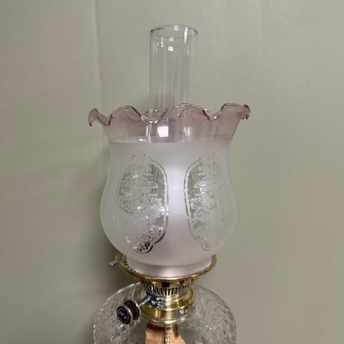 STUNNING LARGE SILVER PLATED ANTIQUE VICTORIAN OIL LAMP - ADDITIONAL PHOTO 2