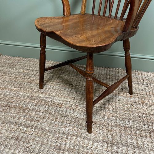 COUNTRY HOUSE ANTIQUE ELM WINDSOR CHAIR - ADDITIONAL PHOTO 2