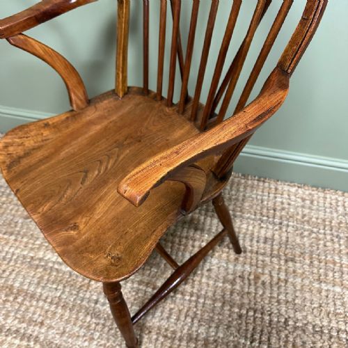 COUNTRY HOUSE ANTIQUE ELM WINDSOR CHAIR - ADDITIONAL PHOTO 3