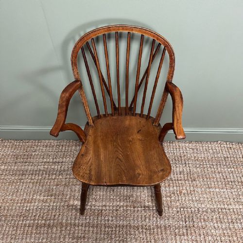 COUNTRY HOUSE ANTIQUE ELM WINDSOR CHAIR - ADDITIONAL PHOTO 4