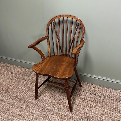 COUNTRY HOUSE ANTIQUE ELM WINDSOR CHAIR - ADDITIONAL PHOTO 5