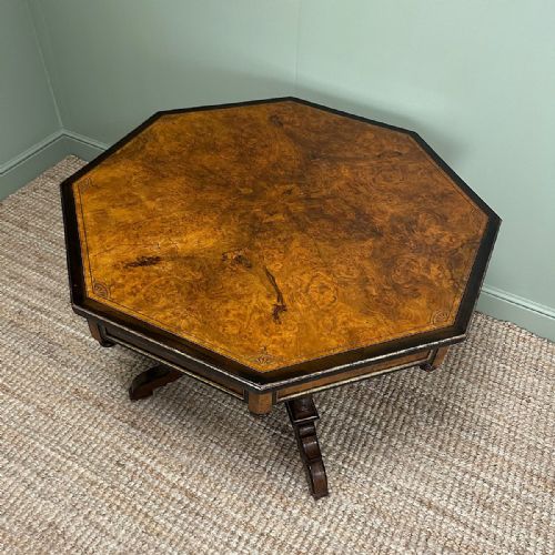 STUNNING VICTORIAN ANTIQUE BURR WALNUT TABLE - ADDITIONAL PHOTO 2