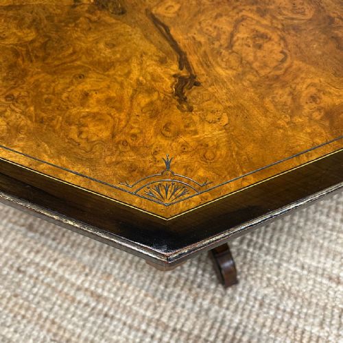 STUNNING VICTORIAN ANTIQUE BURR WALNUT TABLE - ADDITIONAL PHOTO 3