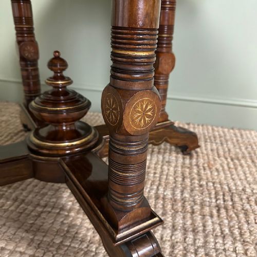 STUNNING VICTORIAN ANTIQUE BURR WALNUT TABLE - ADDITIONAL PHOTO 5