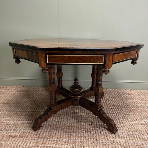 STUNNING VICTORIAN ANTIQUE BURR WALNUT TABLE - ADDITIONAL PHOTO 7