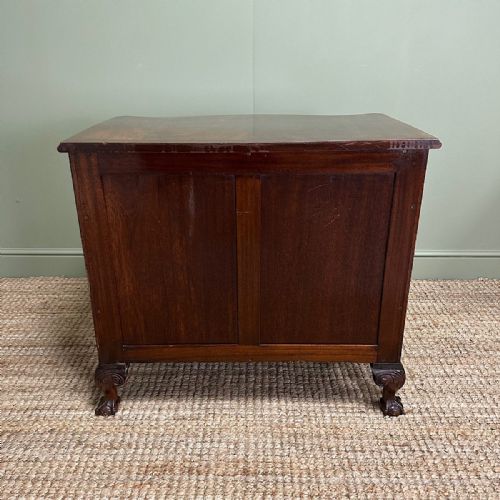 STUNNING SMALL ANTIQUE EDWARDIAN SERPENTINE CHEST OF DRAWERS - ADDITIONAL PHOTO 1
