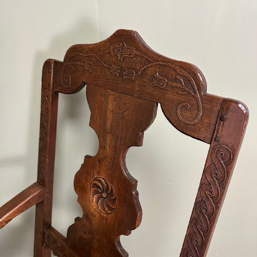 PERIOD OAK GEORGIAN ANTIQUE COUNTRY CHAIR DATED 1793 - ADDITIONAL PHOTO 3