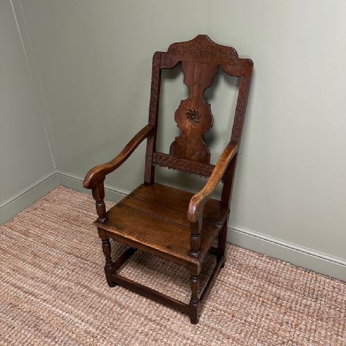 PERIOD OAK GEORGIAN ANTIQUE COUNTRY CHAIR DATED 1793 - ADDITIONAL PHOTO 5