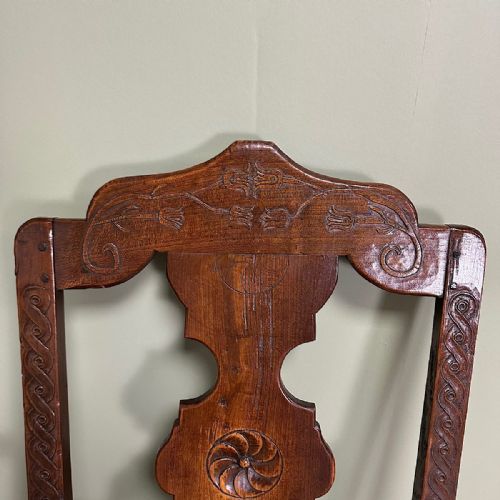 PERIOD OAK GEORGIAN ANTIQUE COUNTRY CHAIR DATED 1793 - ADDITIONAL PHOTO 6