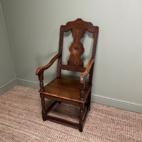 PERIOD OAK GEORGIAN ANTIQUE COUNTRY CHAIR DATED 1793 - ADDITIONAL PHOTO 8