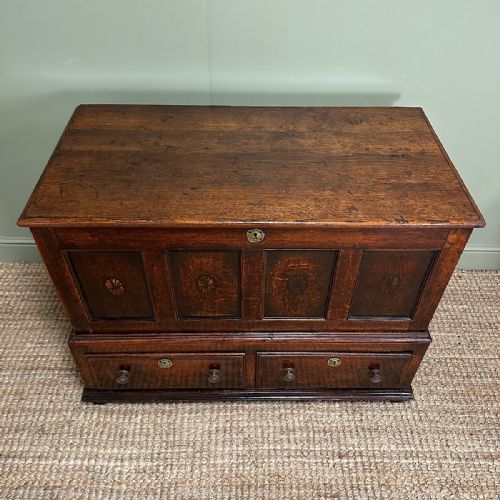 COUNTRY HOUSE PERIOD ANTIQUE OAK MULE CHEST - ADDITIONAL PHOTO 2