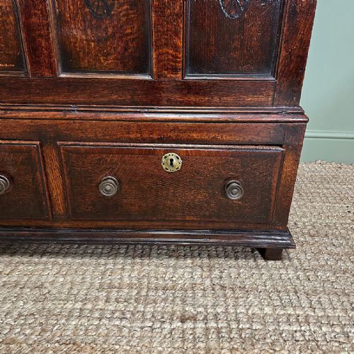 COUNTRY HOUSE PERIOD ANTIQUE OAK MULE CHEST - ADDITIONAL PHOTO 6