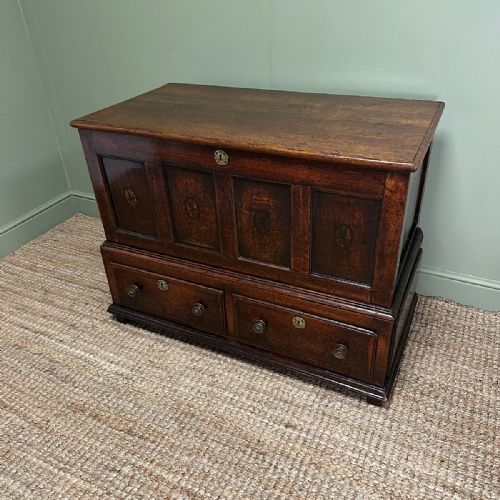 COUNTRY HOUSE PERIOD ANTIQUE OAK MULE CHEST - ADDITIONAL PHOTO 7