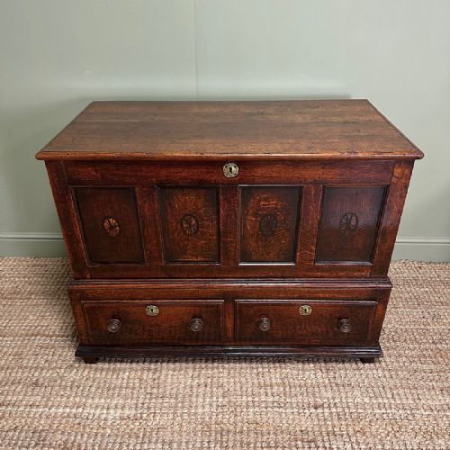 COUNTRY HOUSE PERIOD ANTIQUE OAK MULE CHEST - ADDITIONAL PHOTO 8