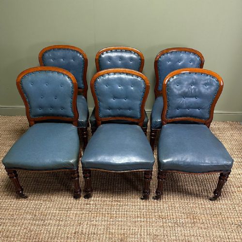 QUALITY SET OF SIX ANTIQUE VICTORIAN MAHOGANY DINING CHAIRS - ADDITIONAL PHOTO 5
