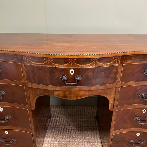 OUTSTANDING LARGE INLAID VICTORIAN MAHOGANY DESK - ADDITIONAL PHOTO 4
