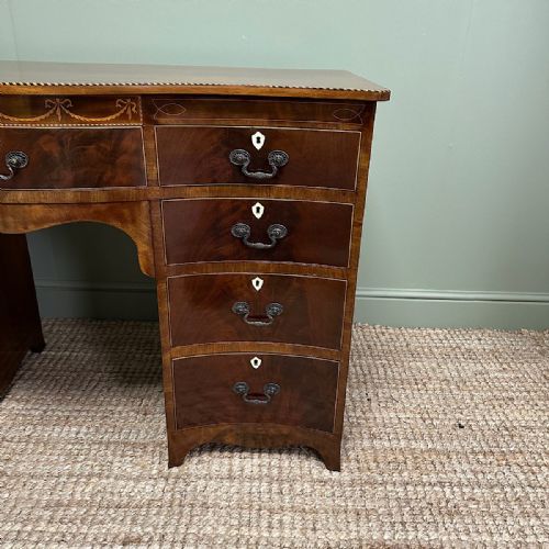 OUTSTANDING LARGE INLAID VICTORIAN MAHOGANY DESK - ADDITIONAL PHOTO 6