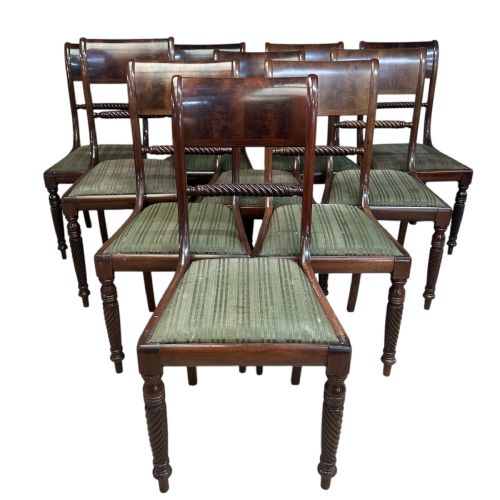 SET OF 10 REGENCY MAHOGANY DINING CHAIRS - ADDITIONAL PHOTO 11