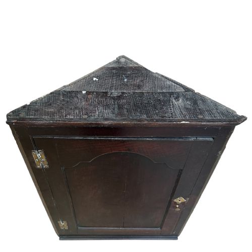 GEORGIAN OAK ANTIQUE CORNER CABINET - ADDITIONAL PHOTO 5