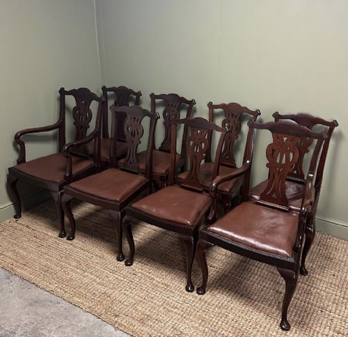 QUALITY SET OF 8 ANTIQUE VICTORIAN DINING CHAIRS BY WILLIAM WALKER SONS - ADDITIONAL PHOTO 13