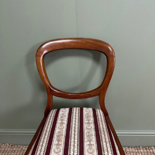 ELEGANT SET OF 6 VICTORIAN MAHOGANY ANTIQUE BALLOON BACK CHAIRS - ADDITIONAL PHOTO 3