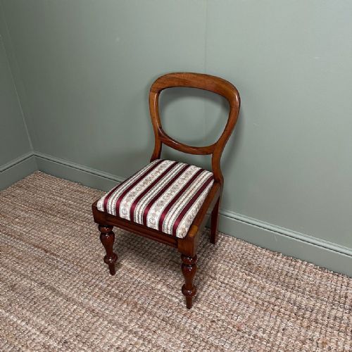 ELEGANT SET OF 6 VICTORIAN MAHOGANY ANTIQUE BALLOON BACK CHAIRS - ADDITIONAL PHOTO 5