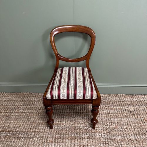 ELEGANT SET OF 6 VICTORIAN MAHOGANY ANTIQUE BALLOON BACK CHAIRS - ADDITIONAL PHOTO 6