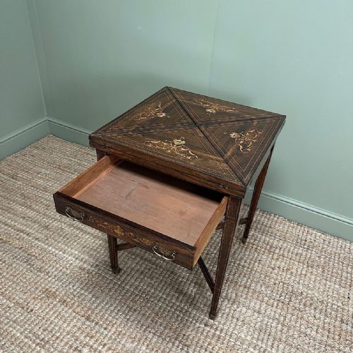 STUNNING ANTIQUE VICTORIAN GAMES TABLE CARD TABLE - ADDITIONAL PHOTO 1