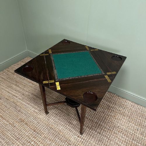 STUNNING ANTIQUE VICTORIAN GAMES TABLE CARD TABLE - ADDITIONAL PHOTO 2